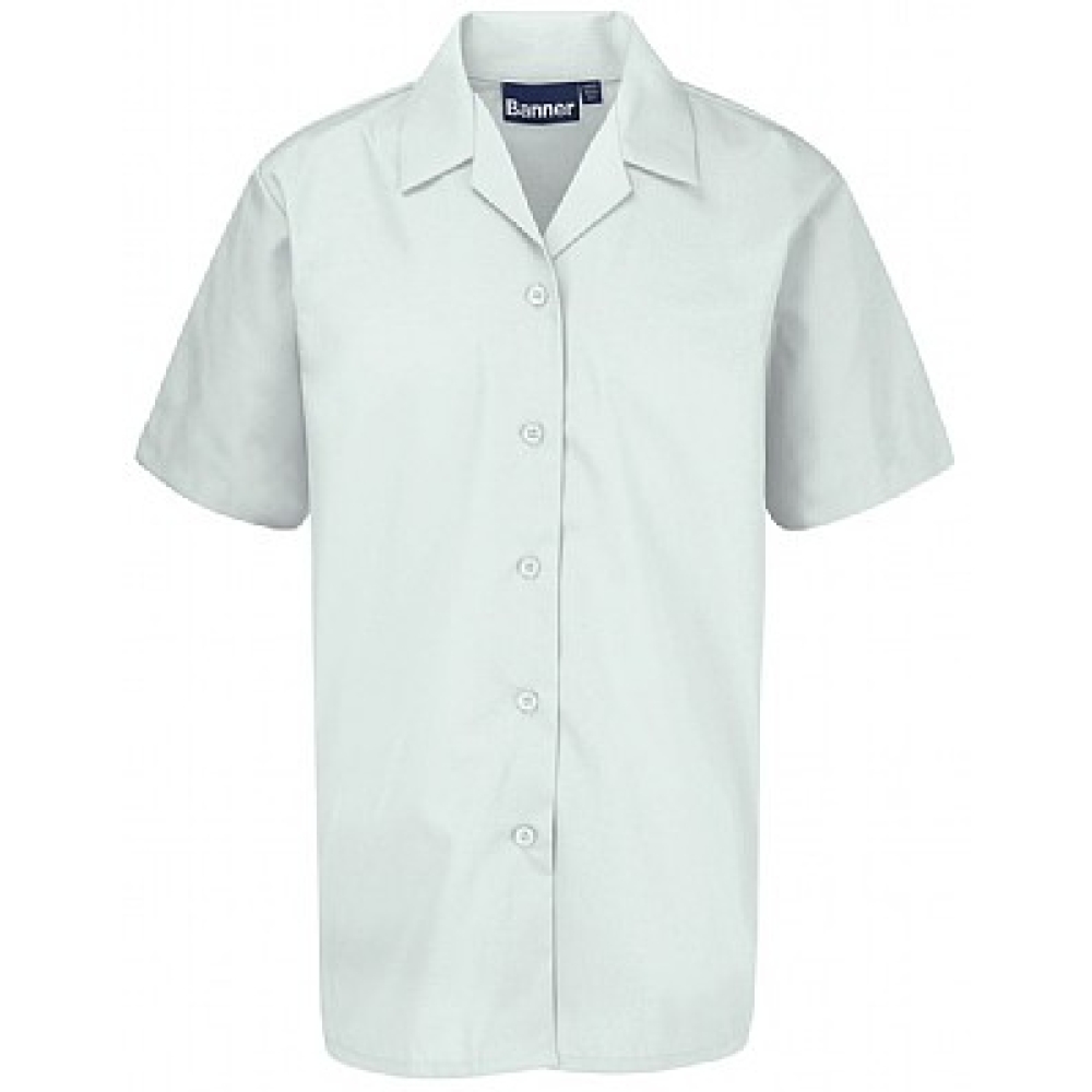Girls Short Sleeve NON IRON Revere Collar Blouse Twin Pack - Image 3