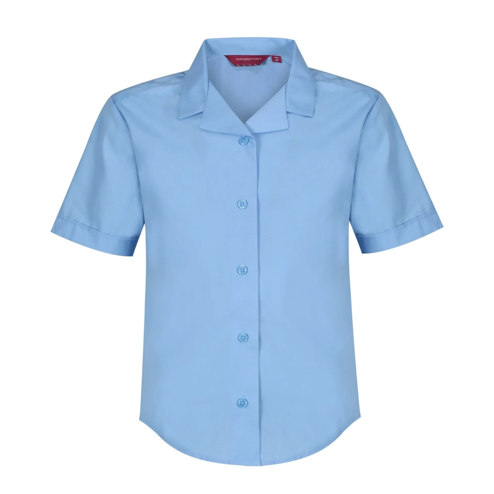 Girls Short Sleeve NON IRON Revere Collar Blouse Twin Pack - Image 2